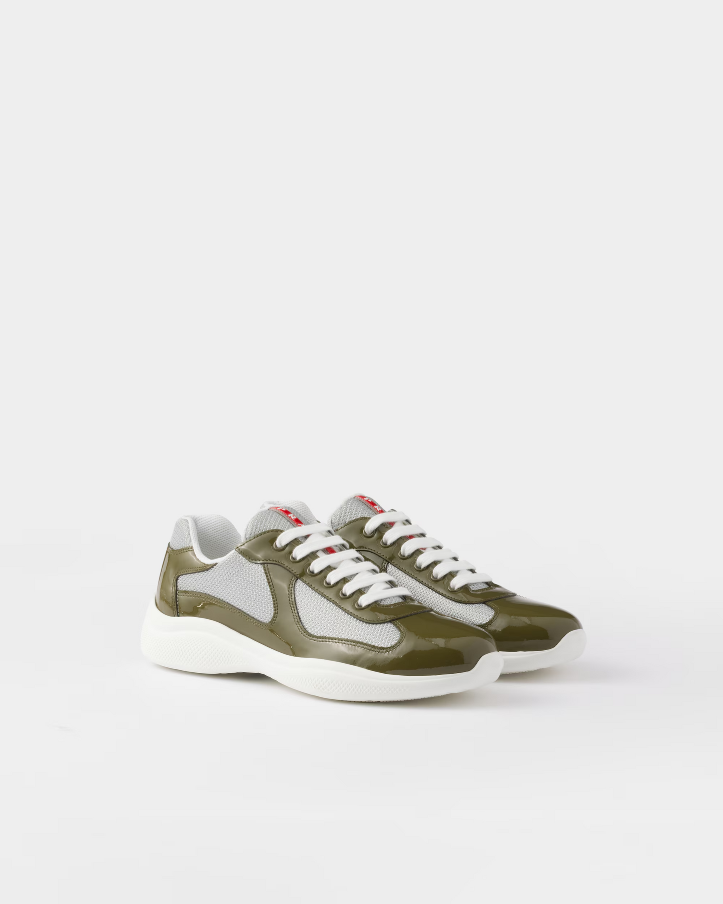 PRADA Patent Leather-Blend America's Cup Loden Green and Silver
