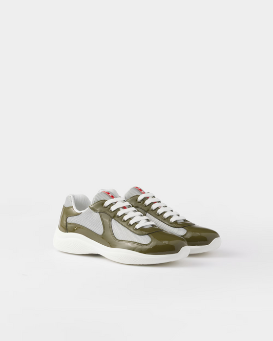 PRADA Patent Leather-Blend America's Cup Loden Green and Silver