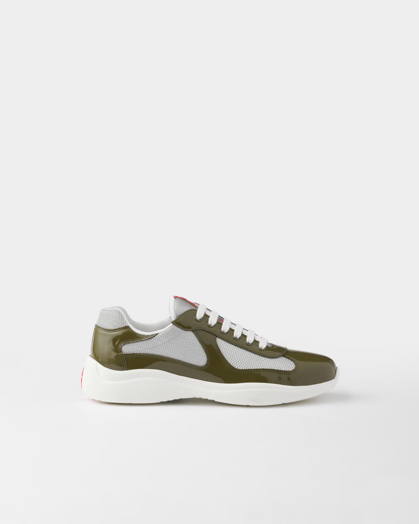 PRADA Patent Leather-Blend America's Cup Loden Green and Silver