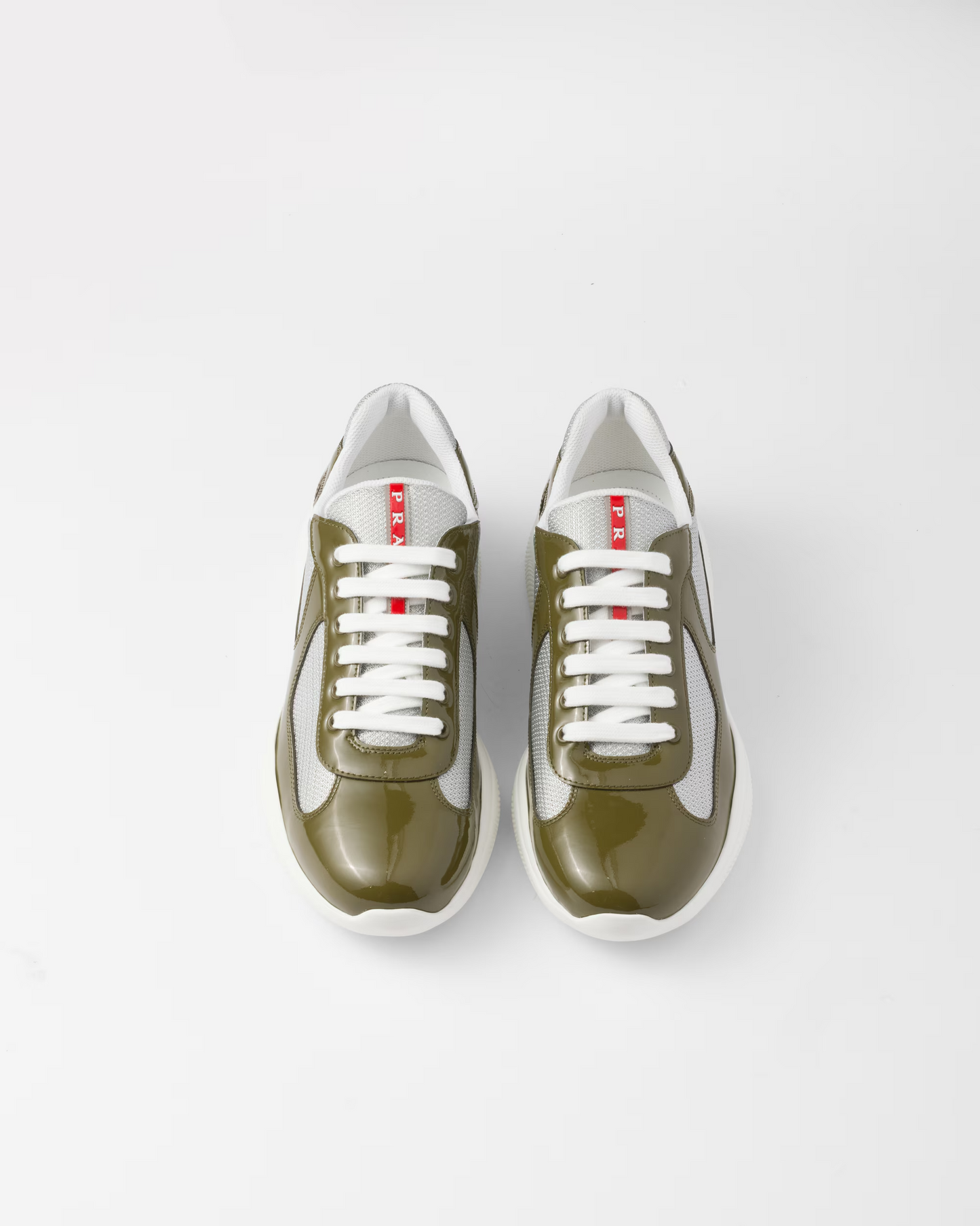 PRADA Patent Leather-Blend America's Cup Loden Green and Silver