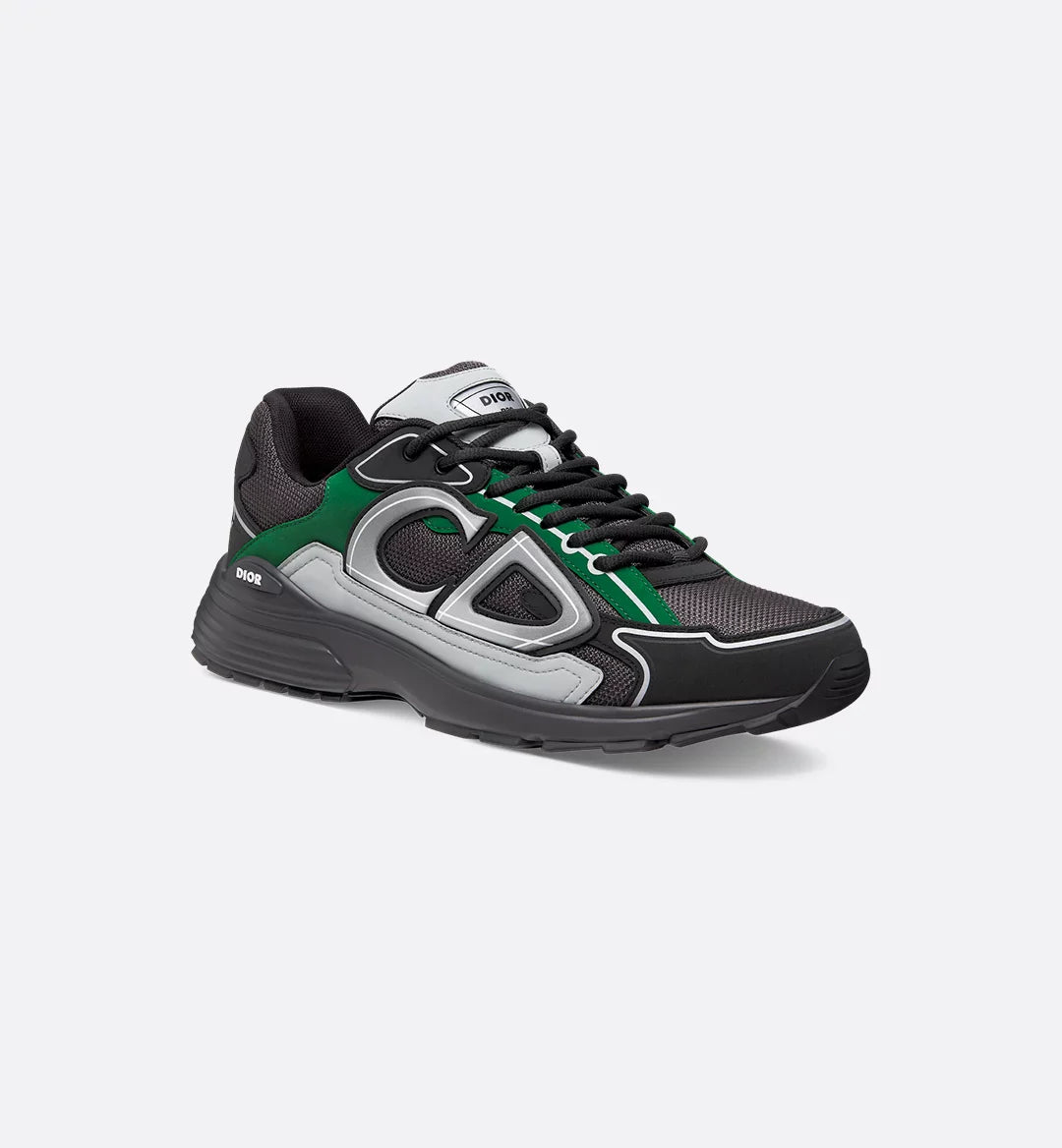Dior B30 Sneaker Deep Gray Mesh with Green, Black and Gray Technical Fabric
