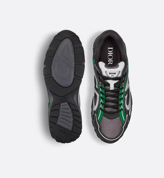 Dior B30 Sneaker Deep Gray Mesh with Green, Black and Gray Technical Fabric