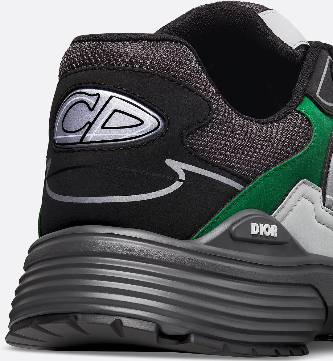 Dior B30 Sneaker Deep Gray Mesh with Green, Black and Gray Technical Fabric