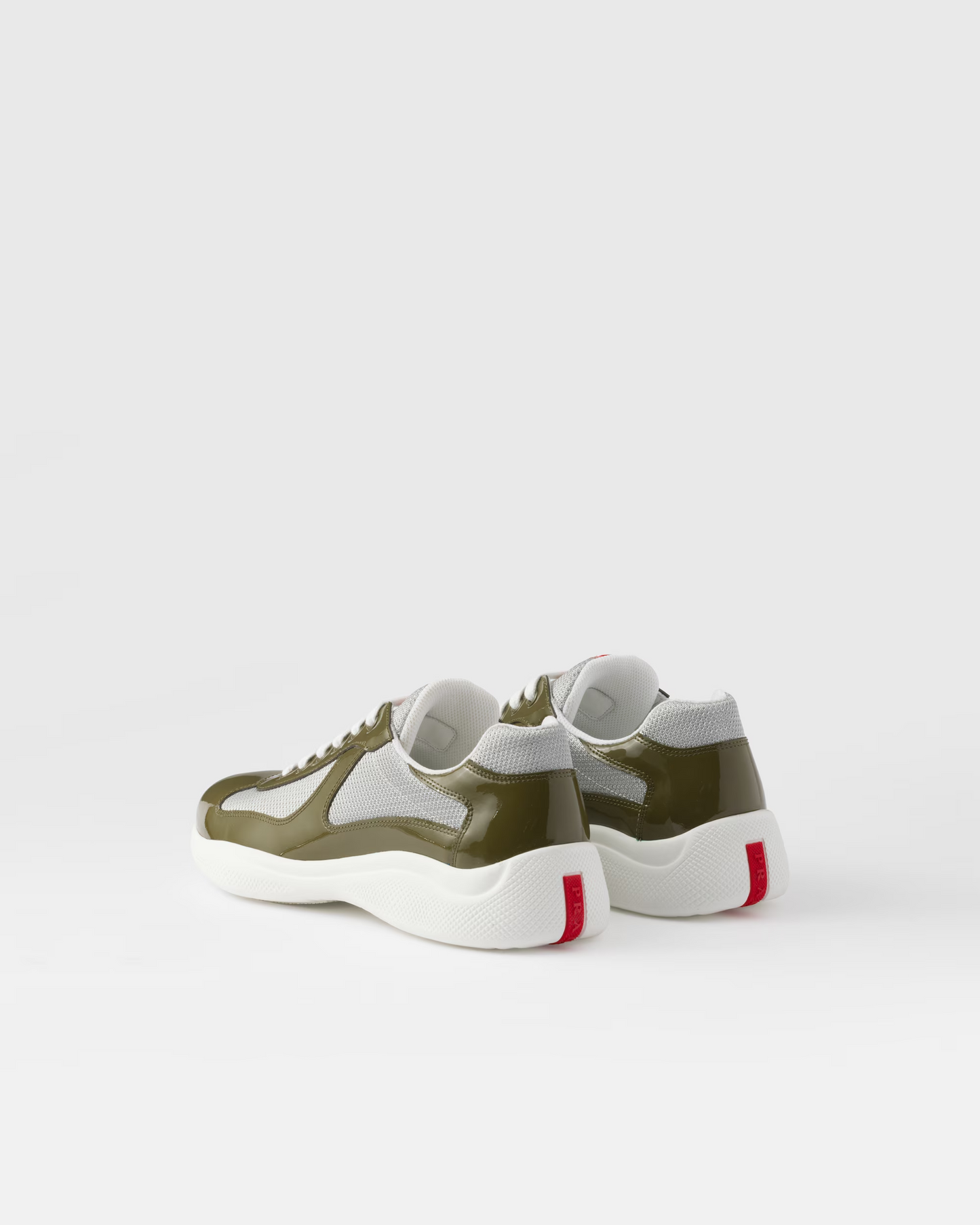 PRADA Patent Leather-Blend America's Cup Loden Green and Silver