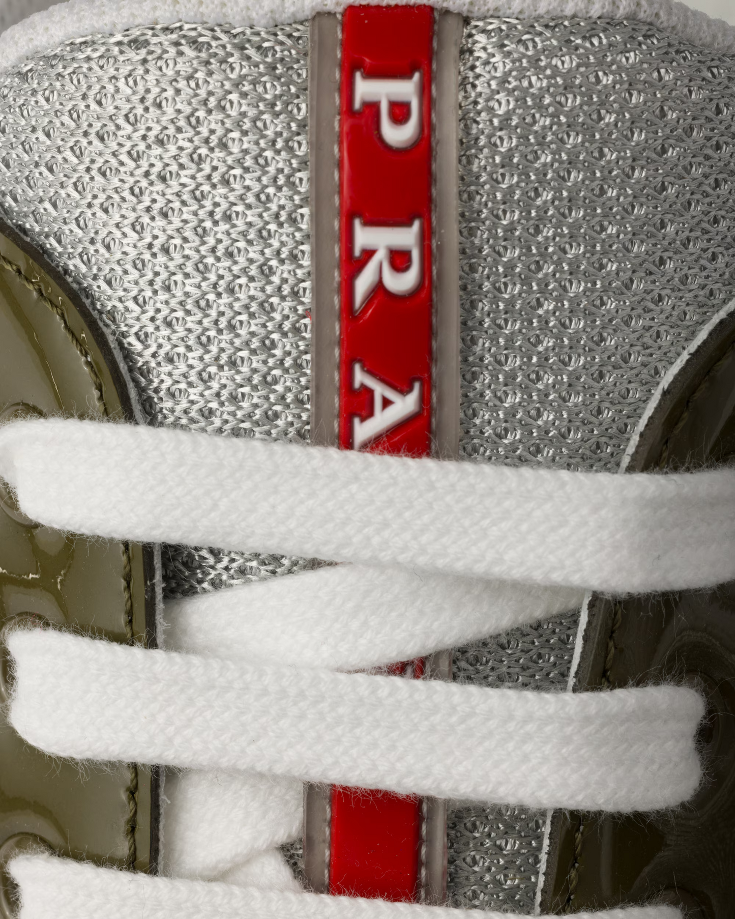 PRADA Patent Leather-Blend America's Cup Loden Green and Silver